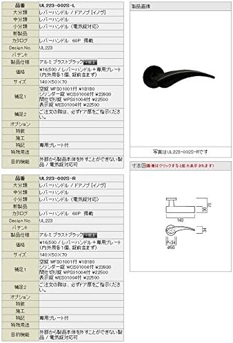 Amazon Union ユニオン レバーハンドル Ul223 002s L 左吊元 表示錠付 内 外１セット ドア厚 40mm ドア用金物