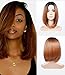JINKAILI HAIR Synthetic Short Bob Wigs Free Middle Part Full Wig for Women Dark Roots Blonde Color Wigs
