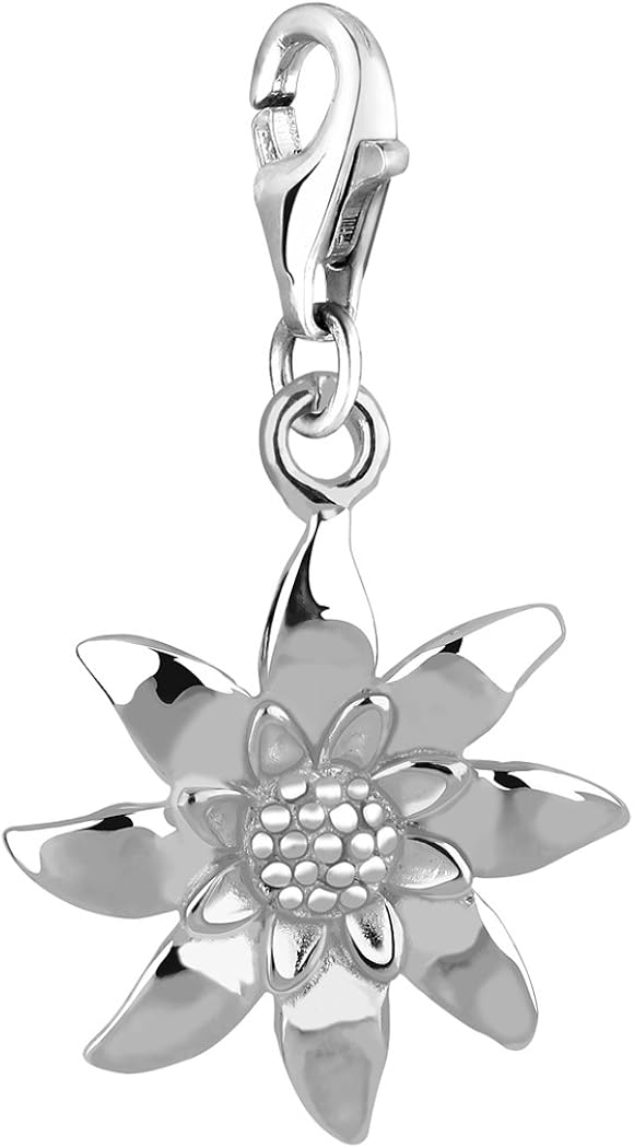 Nenalina Charm Edelweiss Pendant, for All Brands of Charm Bracelets and Necklaces, Made of 925 Sterling Silver, 713069-000