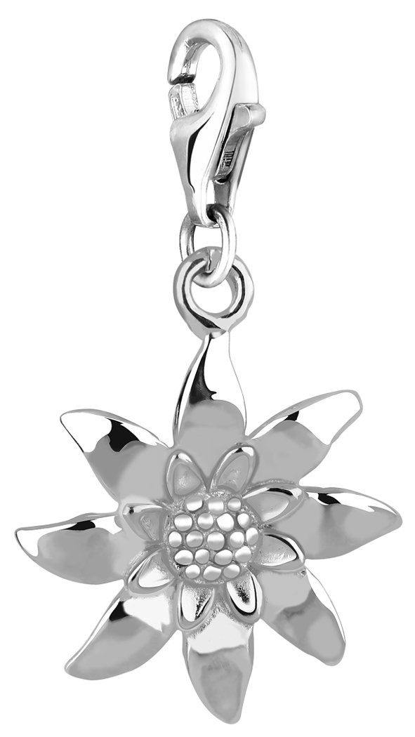 Nenalina Charm Edelweiss Pendant, for All Brands of Charm Bracelets and Necklaces, Made of 925 Sterling Silver, 713069-000