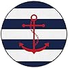 OneHoney-Round-Area-Rugs-Nautical-Red-Anchor-Sailor-Indoor-Entryway-Doormat-Throw-Runner-Rug-Floor-Carpet-Pad-Yoga-Mat-for-Living-Room-Bedroom-Blue-and-White-Stripes-3Feet OneHoney Round Area Rugs, Nautical Red Anchor Sailor Indoor Entryway Doormat Throw Runner Rug Floor Carpet Pad Yoga Mat for Living Room Bedroom Blue and White Stripes 3Feet