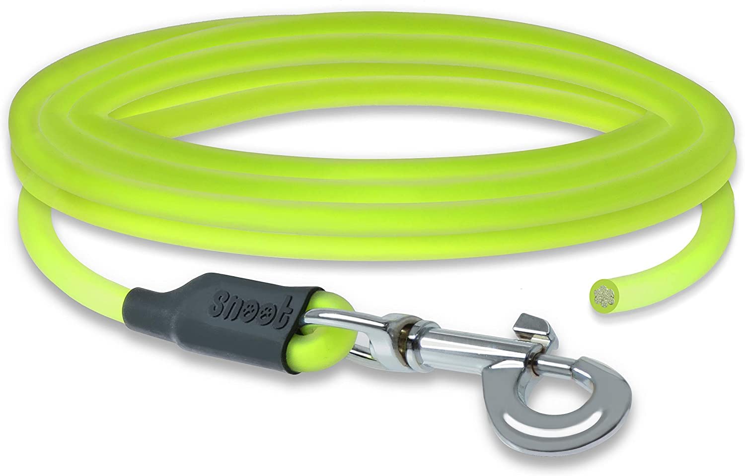 5m round leash, drag leash, neon yellow, very sturdy, dirt and water repellent