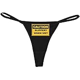 Knaughty Knickers Women's Rude Slippery When Wet Fun Sexy Thong
