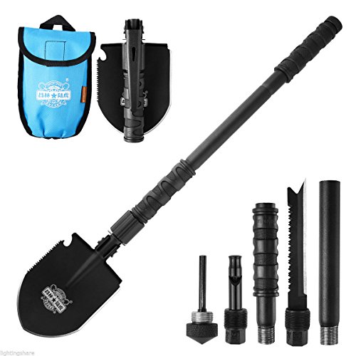 10 in 1 Utility Folding Camping Hiking Shovel Spade Axe Military Self-Defense Survival Tool Set Multi Outdoor Camping Gear Tools