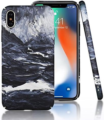 CLOUDS Compatible iPhone X Case, Smooth Premium Durable Hard PC oil painting wave case with a free screen protector-ocean
