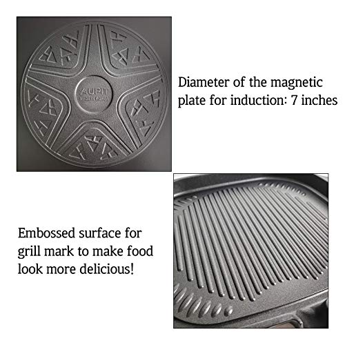 UPIT Korean BBQ Grill Pan Induction Stovetop Compatible Aluminum