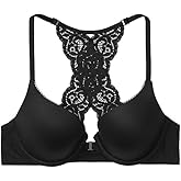 Victoria's Secret Everyday Comfort Lace Racerback Bra, Demi Cup, Front Close, Smoothing, Lightly Lined (34B-36DDD)