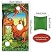 Dinosaur Toss Games Set with 3 Green Nylon Bean Bags for Kids Teenagers Dinosaur Decorations Dino Birthday Party Supplies Banner Party Favors Outdoor Indoor Toys