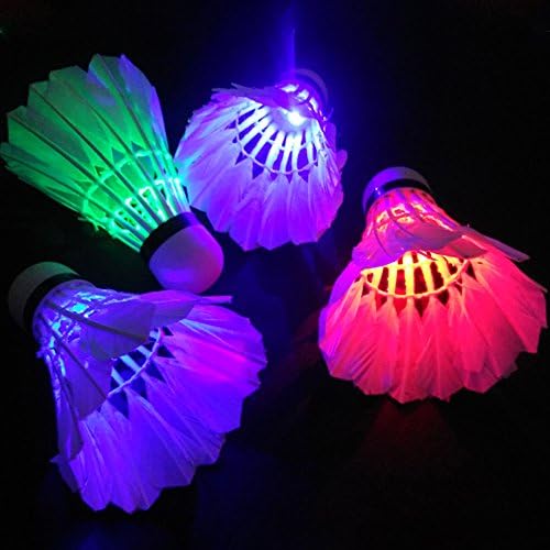 LED Badminton Shuttlecocks, Colorful Dark Night Lighting Glow Feather Shuttlecock, 1Pc
