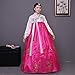Female Korean Hanbok Traditional Dress Palace Korea Wedding Dance Costume Oriantal Dae Jang Geum Costume for Stage (L, Rose Red)