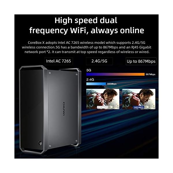 CHUWI-CoreBox-X-Mini-PC-8GB-RAM-256GB-SSD-Intel-Core-i7-6560U-Windows-10-HDMIDP-4K-UHD-Support-Expand-Memory-Card-2T-HDD-1T-SSD-24G5G-WIFI-BT-42-Dual-Gigabit-Ethernet-Four-USB-30 CHUWI CoreBox X Mini PC, 8GB RAM 256GB SSD, Intel Core i7-6560U, Windows 10, HDMI+DP 4K UHD, Support Expand Memory Card…