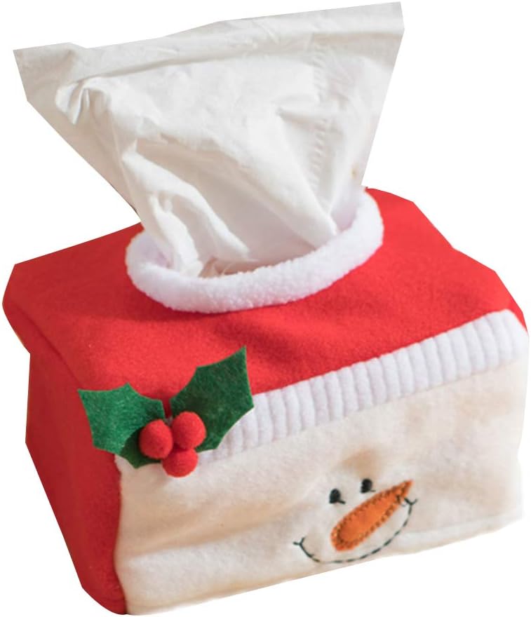 kakakooo 1PC Snowman Table Car Christmas Tissue Box Cover Paper Napkins Holder