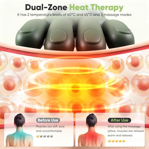 Electric Cervical Massager, 4D Cervical Massager, with Three Kneading Modes and Two Heat Settings to Deeply Release Muscle Tension, Ideal Gift for Dads, Moms and Friends