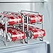 Auledio Stackable Can Rack Organizer For Kitchen Cabinet, Pantry Organization And Storage Dispenser, Holds 36 Soda Cans Or Canned Food, Metal White (Silver)