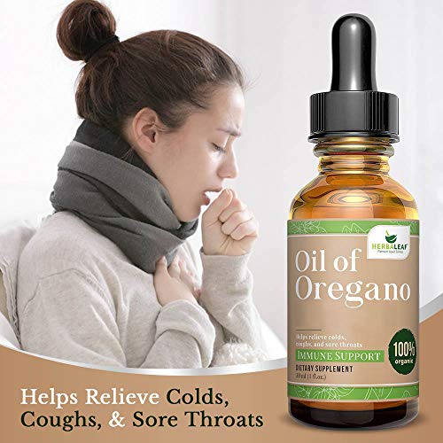 HerbaLeaf Oil of Oregano Immune Defense, Helps Relieve Colds, Coughs, Sore Throats Gut Support