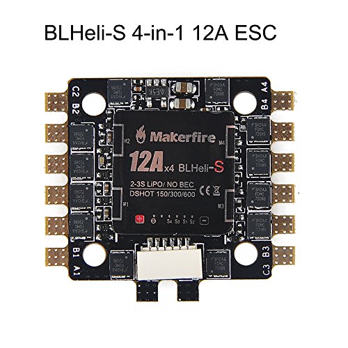 BLHeli-S 4-in-1 12A ESC Electric Speed Controller 2-3s LiPo Support Dshot 150/300/600 for FPV Racing Drone Multirotor