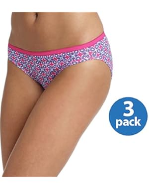 Women's 3Pack 100% Cotton BIKINI Underwear Ladies Panties, Assorted
