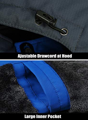 MAGNIVIT Herren Wasserdichte Skijacken mit abnehmbarer Mütze Winter Winddicht Wandern Regenmantel – Bild 4