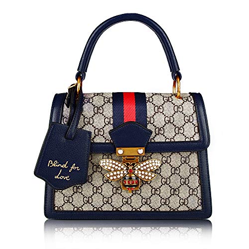 Beatfull Designer Women HandbagS, Retro Shoulder Bag Ladies Bee Bag Top Handle Hanfbag (blue)