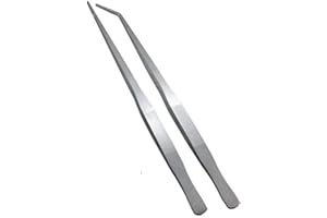 Aquarium Tweezers Stainless Steel Tweezers Water Grass Clip Curved and Straight Tweezer Silver 1 Set Practical and Clever