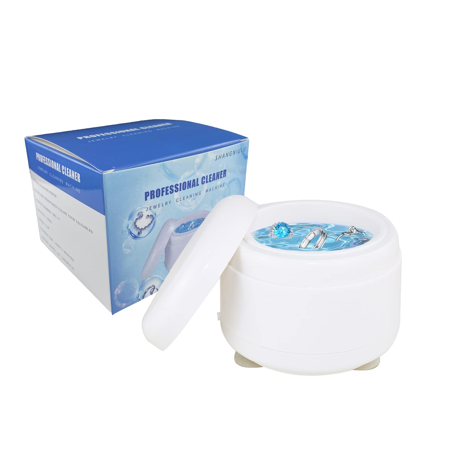 Professional Jewelry Cleaner with for Rings Watches Coins Tools Earrings Necklaces Portable Jewelry Cleaner Machine