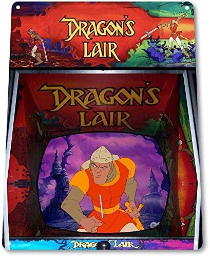 NGFD TIN Sign Dragon's Lair Arcade Shop Game Room Marquee Console Decor B067