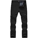 Gopune Mens Snow Ski Waterproof Softshell Pants Outdoor Cargo Hiking Pants