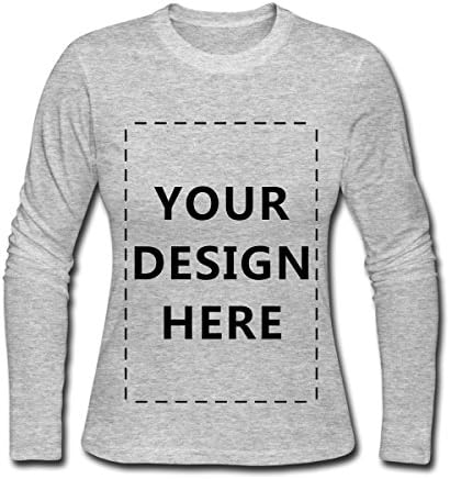 Custom Long Sleeve T-Shirt Add Personalized Design Photo Text Customized Tee for Women,Black/White/Grey