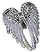YACQ Women's Angel Wings Stretch Rings Fit Finger Size 7 to 9 - Elastic Soft Band Perfect for Arthritis - Lead & Nickle Free - Silk Scarf Holders - (1-1/2 H x 1-1/5 W) Inches (Silver Clear)