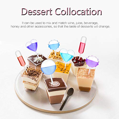 200Pcs Cupcake Pipettes 4ml Plastic Squeeze Transfer Pipettes for Strawberries Chocolate Ice Cream Mini Dropper Heart Flowers Standard - Thumbnail 3