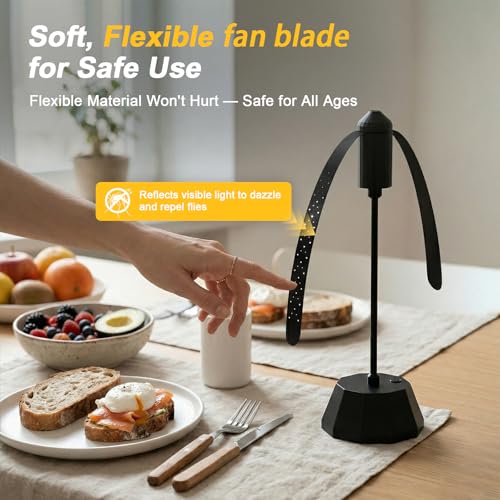 Fly Repellent Fan with USB Charging Function, Fly Repellent Fan for Table or Hanging, Portable Mosquito Repellent Fan with Switch, Pack of 2