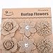Natural Hessian Flowers Burlap Lotus Jute Dandelion Burlap Rose Vintage for DIY Craft Wedding Favor Decoration Centerpieces-9 Pcs (Mix)