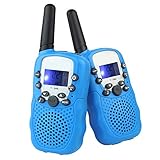 LeeKer LK-R018 Walkie Talkie for Kids 22CH LCD Display Flashlight VOX Function Two Way Radio Toys(Skyblue, 1 Pair)