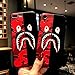 Kplvet iPhone 8 Plus 7 Plus Case,Ultra Soft Embossed Craft Non Faded Durable Slim Thin 5.5 Inches 8p 7p Case,Street Fashion iPhone-Case Designer Basic Phone Cover (Red Black Shark)