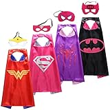 Lazu Superhero Costumes Girls Capes and Masks set of 4