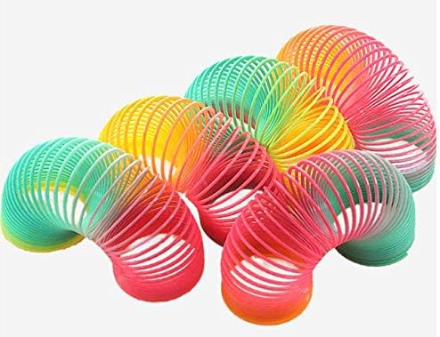zhtao Magic Spring Rainbow Magic Spring, Color Rainbow Neon Plastic Spring Toy 5.56.5CM Individual Packaging
