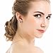 Feramox Round Cubic Zirconia Studs Simulated Birthstone Stud Earrings for Women May