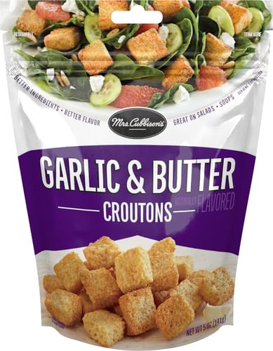 MRS. CUBBISON’S FRENCH BREAD CROUTONS, GARLIC & BUTTER, 5 OZ