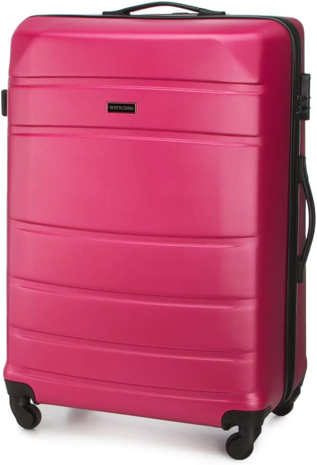 WITTCHEN Travel Suitcase Carry-On Cabin Luggage Hardshell Made of ABS with 4 Spinner Wheels Combination Lock Telescopic Handle Globe Line Size Large Suitcase Pink - Image 5