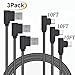 USB C Cable, Daker Right Angle 90 Degree Nylon Braided Fast Charger Type C Cord Compatible with Galaxy S8/S8+, Note 8, Google Pixel XL, LG G5/G6/V20, ZTE Zmax Pro Z981(Black)