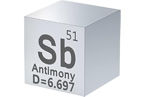 GALLANT METALS Antimony Cube - Metal Element Cubes - Laser Engraved Density Cube Set for a Periodic Table of Elements Collection - (Antimony, 1 inch)