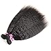 XiaoYuan Brazilian Virgin Kinky Straight Hair Weave 3 Bundles 8a Yaki Straight Human Hair Extensions Natural Color,100g/bundle(12