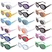 Xgood 18 Colors Oval Goggles Retro Thick Frame Round Sunglasses Goggles Punk Oval Round Mod Sunglasses for Women,Men,Teenagers