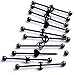 PiercingJ 10pc Black Silver Stainless Steel Mix Long Industrial Barbell Stud Earrings Piercing