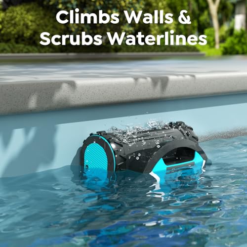 Pleco Pro Cordless Pool Cleaner Robot with 210-Min Runtime, Smart AI Navigation, App Control, Strong Wall Climbing, Waterline Cleaning, Dual-Layer Filtration, for In-Ground Pools up to 220㎡, Indigo