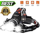 EMIDO Zoomable LED Headlamp,4 Modes Super Bright Headlight,Waterproof Flashlight Torch Headlamps,18650 Rechargeable Batteries for Reading Outdoor Running Camping Fishing Walking