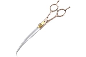 JASON 7.5" Dog Grooming Scissors - Professional Curved Shear with Ergonomic Handle Japanese 440C Stainless Steel Pet Scissor with Diamond Screw for Dogs, Cats and Other Animals