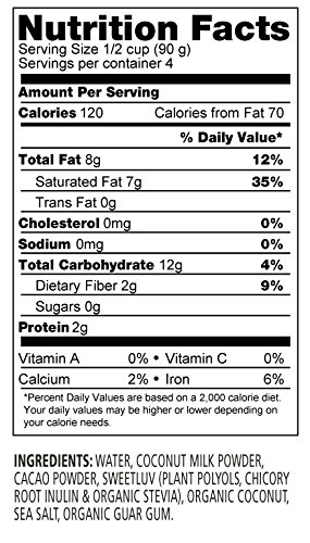 LUV Nice Cream Blender Mix Refill, Chocolate - Sugar Free Non-Dairy Frozen Dessert - Gluten Free, Low Calorie, Keto, Paleo Snack