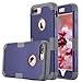 LONTECT for iPhone 7 Plus Case Hybrid Heavy Duty Shockproof Full-Body Protective Case with Dual Layer [Hard PC+ Soft Silicone] Impact Protection for Apple iPhone 7 Plus - Navy Blue/Grey