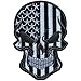SpaceAuto Bundle 3 Pieces Skull Head w/ USA American Flag Military Tactical Morale Badge Hook Loop Fastener Patch 3.54